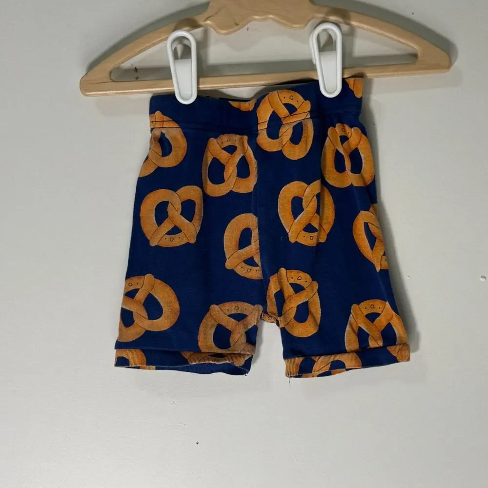 Old Navy Baby 18-24 Months Blue Pretzel Print Pajama Short Set Cotton Neutral